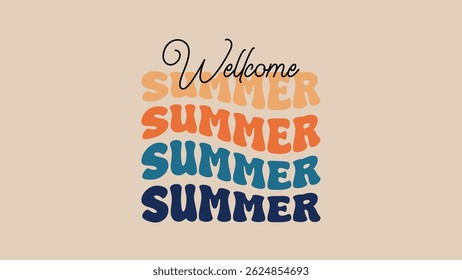 Summer Special Groovy text Vector Illustration vacation holiday