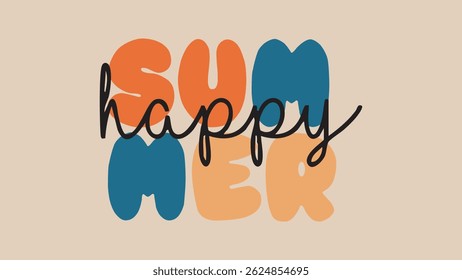 Summer Special Groovy text Vector Illustration vacation holiday