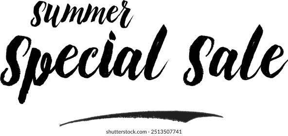 Summer Special Sale Stylish Grunge Typography Text On White Background
