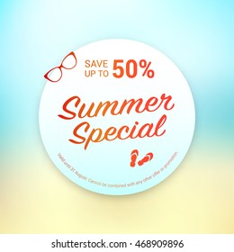 Summer Special Save 50% Label