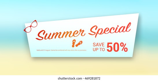 Summer Special Save 50% Label