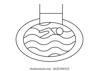 Summer Splash: Swimming Pool Icon Set . Aqua Escape: Relaxing Pool Graphic Set of  Exclusive Design  . 