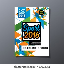 Plantilla de concepto de deportes de verano 2016, Diseño para folletos, sitios web, libros o folletos.