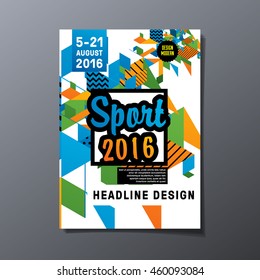 Plantilla de concepto de deportes de verano 2016, Diseño para folletos, sitios web, libros o folletos.