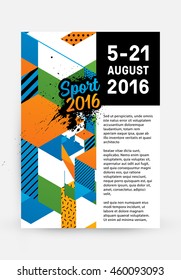 Plantilla de concepto de deportes de verano 2016, Diseño para folletos, sitios web, libros o folletos.