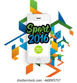 Summer sport 2016 concept template, Design for brochure, website, book or flyers. Mobile phone
