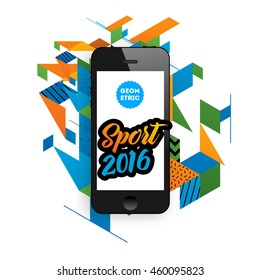 Summer sport 2016 concept template, Design for brochure, website, book or flyers. Mobile phone