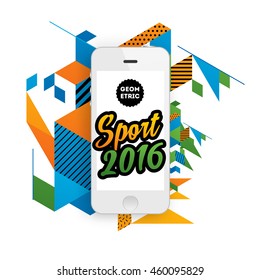 Summer sport 2016 concept template, Design for brochure, website, book or flyers. Mobile phone