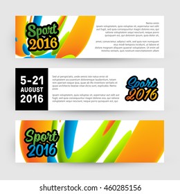 Plantilla de concepto de deportes de verano 2016, Diseño para folletos, sitios web, libros o folletos.