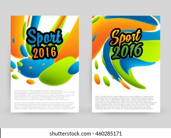 Summer sport 2016 concept template, Design for brochure, website, book or flyers.