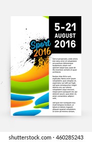 Summer sport 2016 concept template, Design for brochure, website, book or flyers.