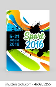 Summer sport 2016 concept template, Design for brochure, website, book or flyers.