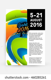 Summer sport 2016 concept template, Design for brochure, website, book or flyers.