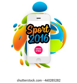 Plantilla de concepto de deportes de verano 2016, Diseño para folletos, sitios web, libros o folletos. Teléfono móvil