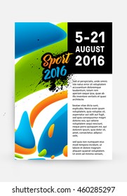 Summer sport 2016 concept template, Design for brochure, website, book or flyers.