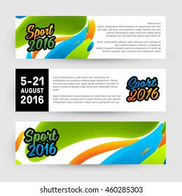 Plantilla de concepto de deportes de verano 2016, Diseño para folletos, sitios web, libros o folletos.