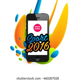 Summer sport 2016 concept template, Design for brochure, website, book or flyers. Mobile phone