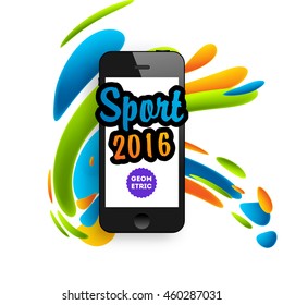 Summer sport 2016 concept template, Design for brochure, website, book or flyers. Mobile phone