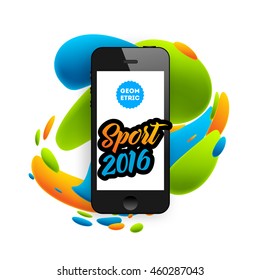 Summer sport 2016 concept template, Design for brochure, website, book or flyers. Mobile phone