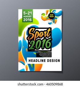 Summer sport 2016 concept template, Design for brochure, website, book or flyers.