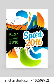Summer sport 2016 concept template, Design for brochure, website, book or flyers.
