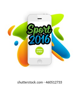 Summer sport 2016 concept template, Design for brochure, website, book or flyers. Mobile phone