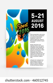 Summer sport 2016 concept template, Design for brochure, website, book or flyers.