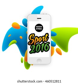 Summer sport 2016 concept template, Design for brochure, website, book or flyers. Mobile phone