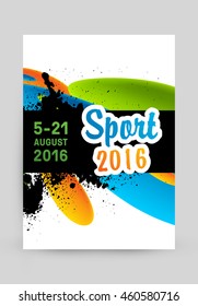 Summer sport 2016 concept template, Design for brochure, website, book or flyers.