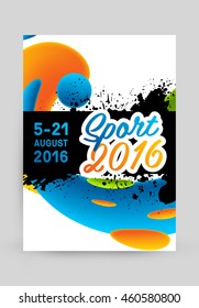 Plantilla de concepto de deportes de verano 2016, Diseño para folletos, sitios web, libros o folletos.