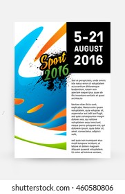 Plantilla de concepto de deportes de verano 2016, Diseño para folletos, sitios web, libros o folletos.