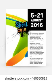 Summer sport 2016 concept template, Design for brochure, website, book or flyers.
