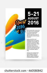 Summer sport 2016 concept template, Design for brochure, website, book or flyers.