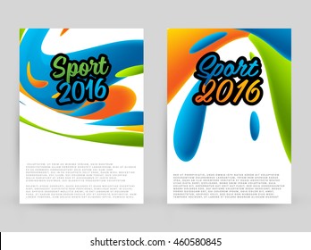 Plantilla de concepto de deportes de verano 2016, Diseño para folletos, sitios web, libros o folletos.