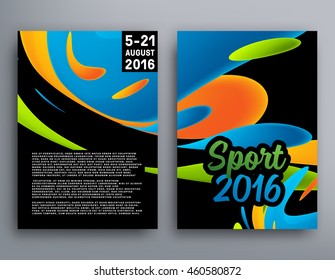 Plantilla de concepto de deportes de verano 2016, Diseño para folletos, sitios web, libros o folletos.
