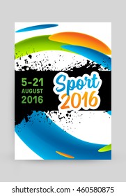 Summer sport 2016 concept template, Design for brochure, website, book or flyers.