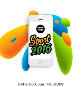 Summer sport 2016 concept template, Design for brochure, website, book or flyers. Mobile phone