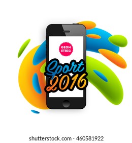 Summer sport 2016 concept template, Design for brochure, website, book or flyers. Mobile phone