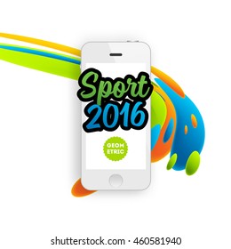 Plantilla de concepto de deportes de verano 2016, Diseño para folletos, sitios web, libros o folletos. Teléfono móvil