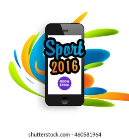 Plantilla de concepto de deportes de verano 2016, Diseño para folletos, sitios web, libros o folletos. Teléfono móvil
