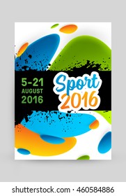 Summer sport 2016 concept template, Design for brochure, website, book or flyers.