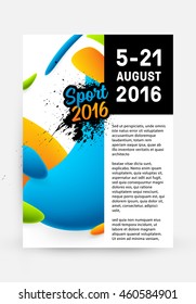 Summer sport 2016 concept template, Design for brochure, website, book or flyers.