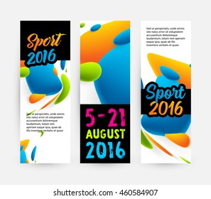 Plantilla de concepto de deportes de verano 2016, Diseño para folletos, sitios web, libros o folletos.