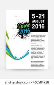 Summer sport 2016 concept template, Design for brochure, website, book or flyers.