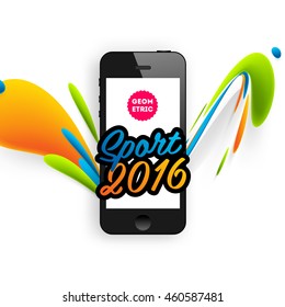 Summer sport 2016 concept template, Design for brochure, website, book or flyers. Mobile phone