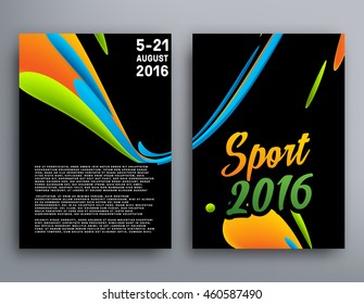 Plantilla de concepto de deportes de verano 2016, Diseño para folletos, sitios web, libros o folletos.