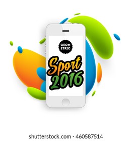 Summer sport 2016 concept template, Design for brochure, website, book or flyers. Mobile phone
