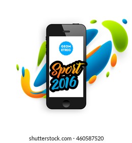 Summer sport 2016 concept template, Design for brochure, website, book or flyers. Mobile phone