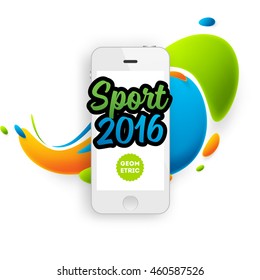 Plantilla de concepto de deportes de verano 2016, Diseño para folletos, sitios web, libros o folletos. Teléfono móvil