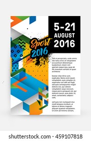 Summer sport 2016, Design for brochure, website, book or flyers.